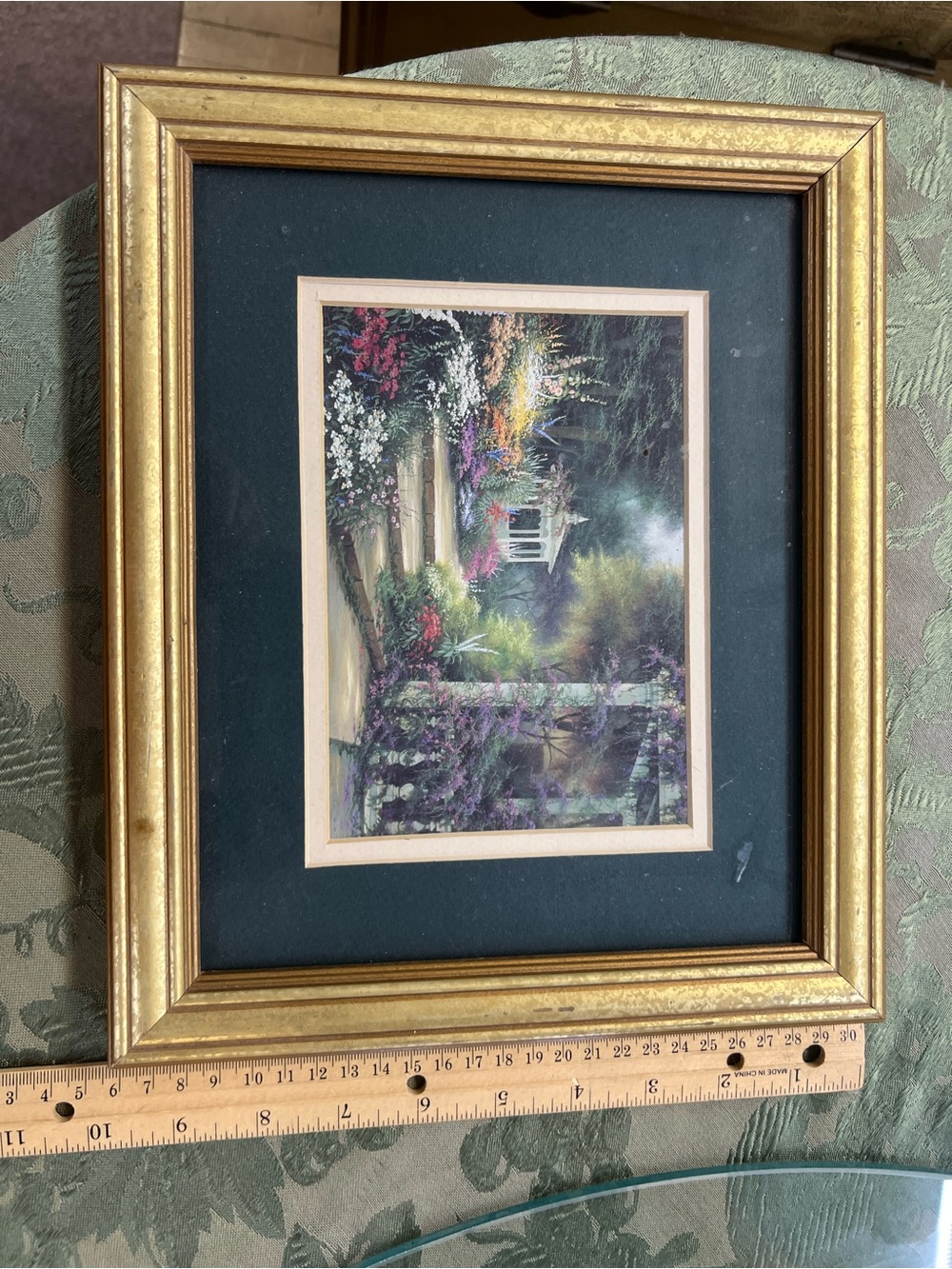 Gold Framed Garden Print Wall Art - Classic Home Accent 11.5” x 9.5”
